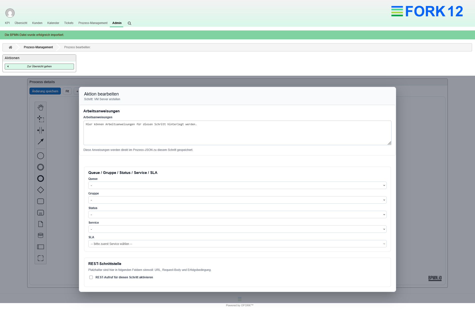 Create OFORK process